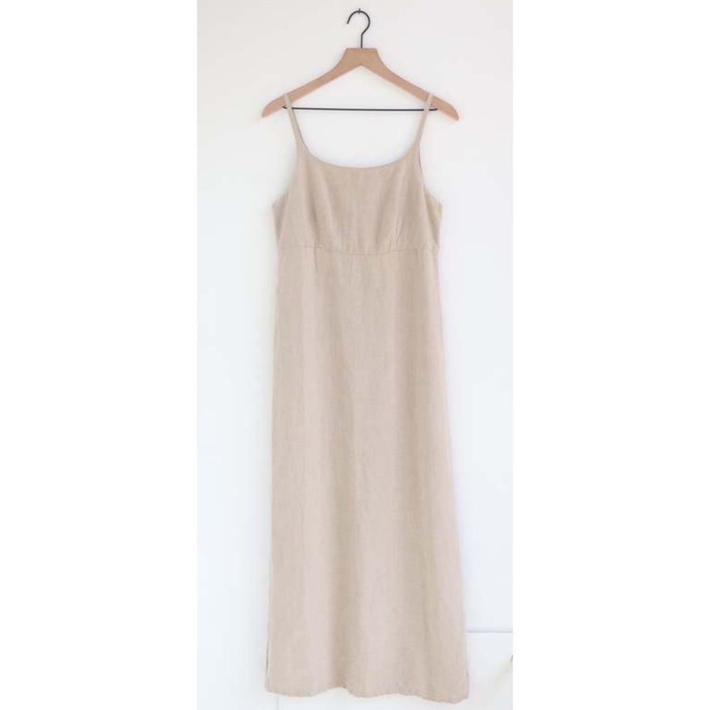 O.P.T. One Pretty Time Linen Maxi Dress Oatmeal Beige Size 0 New With Tags